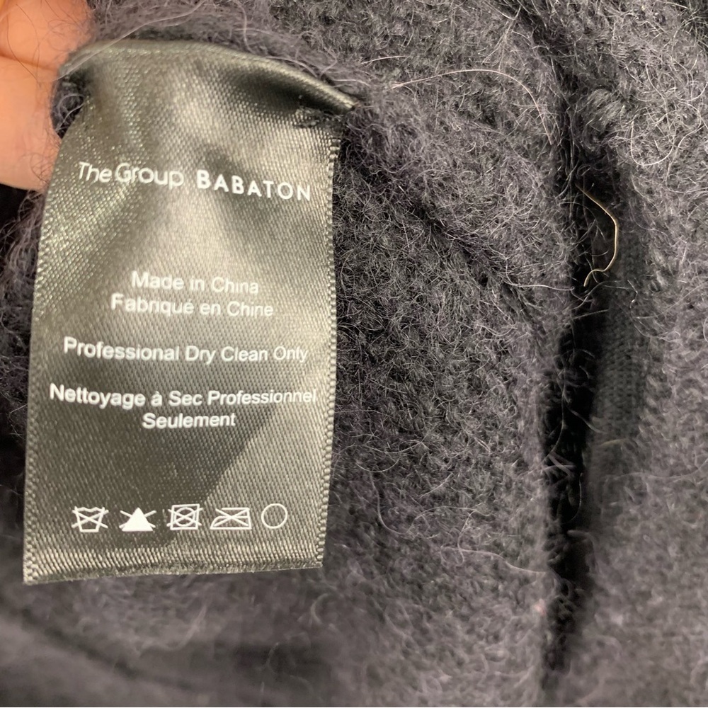 Aritzia The Group Babaton XXS/XS Black Javier Cocoon Mohair Alpaca Wool Cardigan - Picture 8 of 9